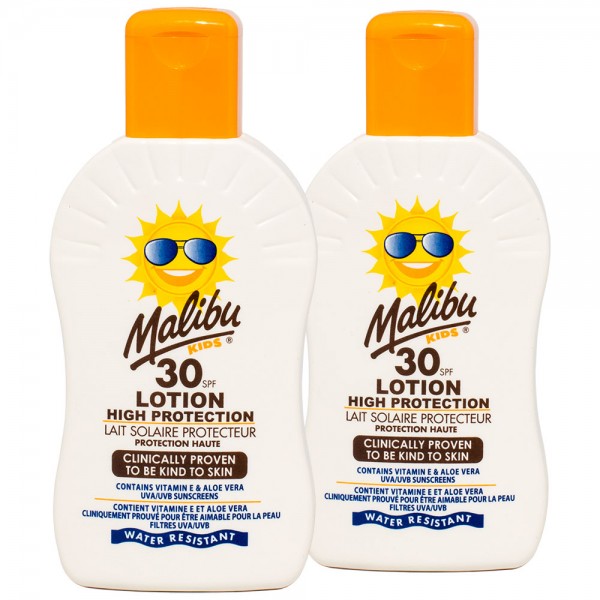 2x Malibu Kids Sonnenlotion SPF30 hoher Sonnenschutz für Kinder 200 ml