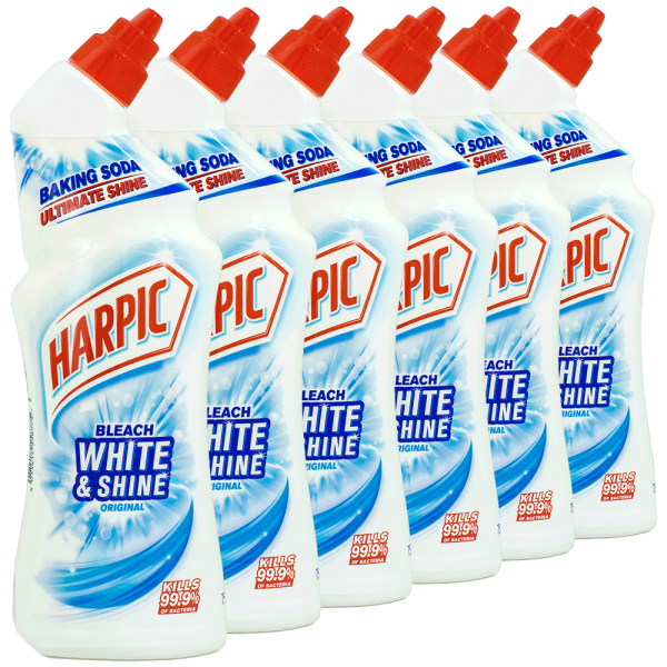 6x HARPIC Bleach White & Shine ORIGINAL WC-Reiniger 750ml
