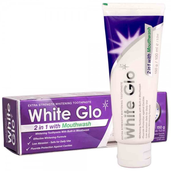 White Glo 2-in-1 Whitening Zahnpasta mit Mundspülung 100ml