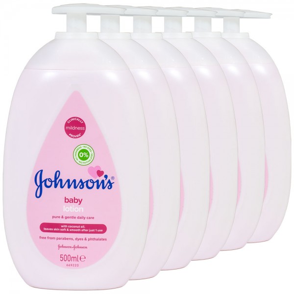 6x Johnson's Baby Lotion Pump 500ml