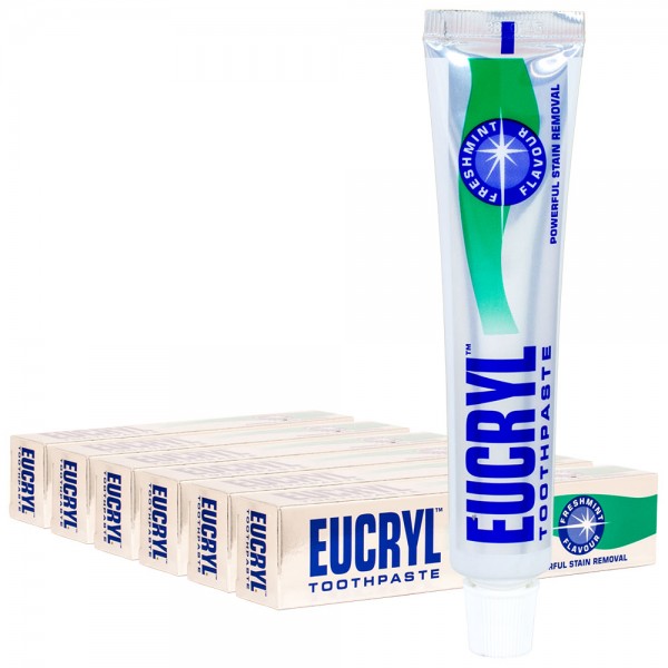 6x Eucryl Freshmint Zahnpasta Fleckenentferner 50ml