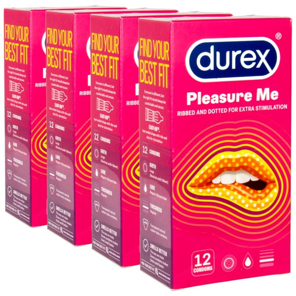 4x Durex Pleasure Me Kondome mit Rippen & Noppen 12Stück