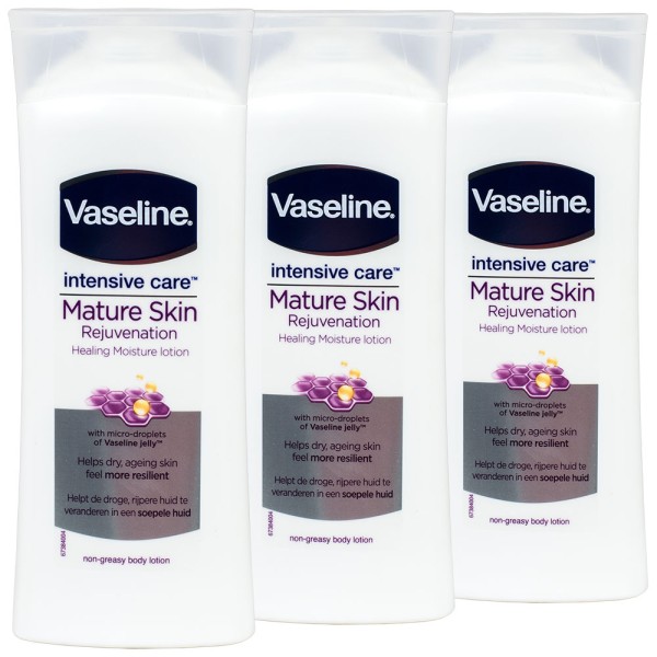 3x Vaseline Intensive Care Mature Skin Body Lotion 400ml