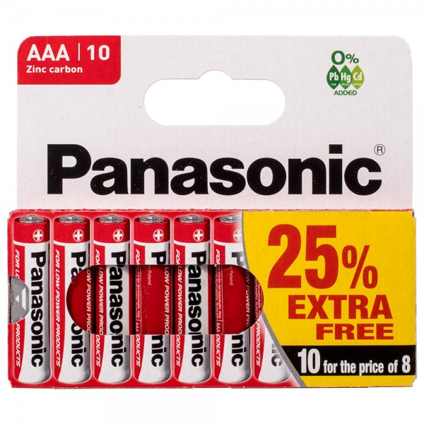Panasonic Zinc-Kohle AAA-Batterien R03RZ 1,5V 10St.