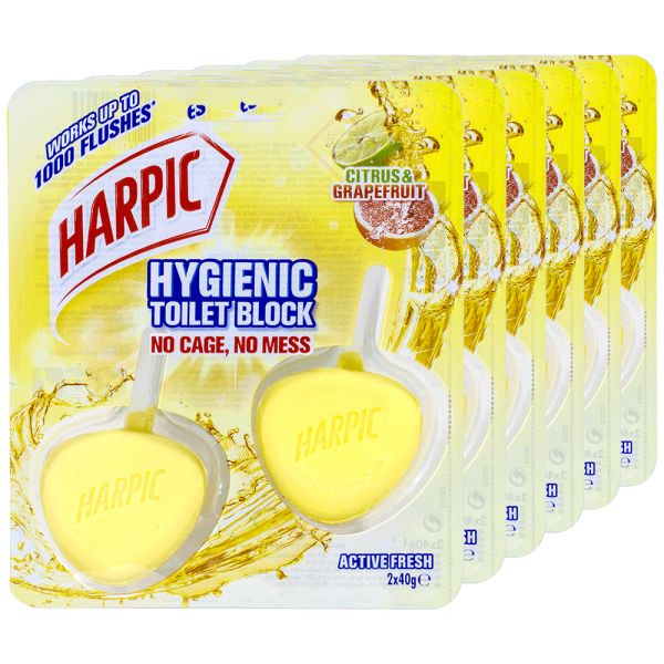 6x Harpic Activ Fresh WC-Stein Hygienic Citrus & Grapefruit 2 Stück
