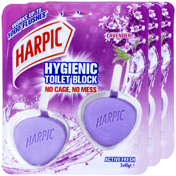 3x Harpic Activ Fresh WC-Stein Hygienic Lavender 2 Stück